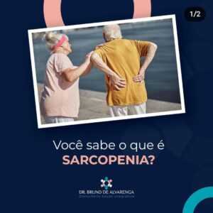 imagem com dois idosos ilustrando a definição de sarcopenia